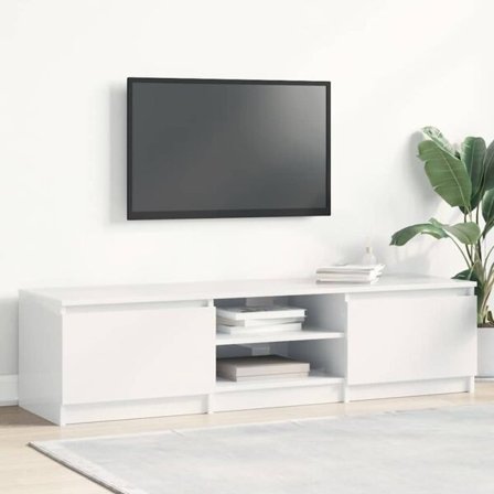 vidaXL TV-bänk vit högglans 140x40x35,5 cm konstruerat trä
