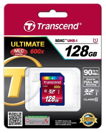 Transcend Ultimate series - flashminnekort - 128 GB - SDXC UHS-I