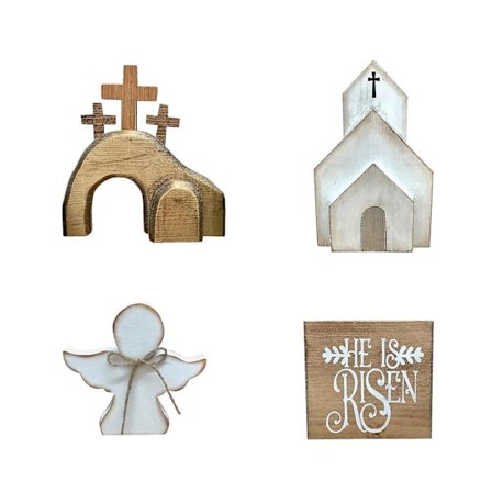 Træpåske Jesus Skilt Lagdelt Bakke Dekorationer Landhus