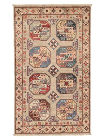 Noué À La Main Kazak Fine Tapis 90X151 De Laine Marron/Orange Petit