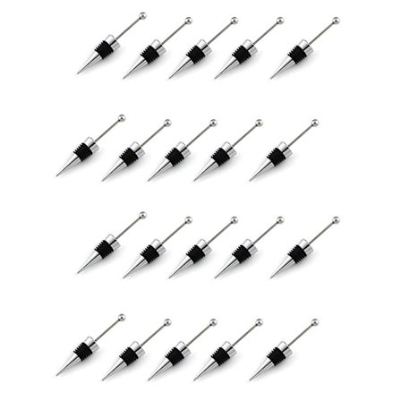 20 stycken pärlor plus pärlor strass belysning pärlade vinflaskkorkar zinklegering silver