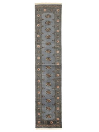 Anudada A Mano Pakistan Bukara 2Ply Alfombra 77X356 De Lana Pequeño