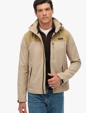 Superdry Sport Hooded Softshell Tech Trekker - Beige - XL