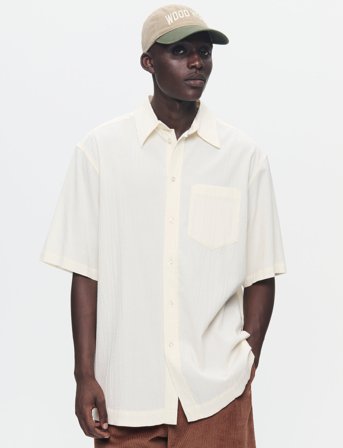 WOOD WOOD Wwaaron Ss - Cream - L