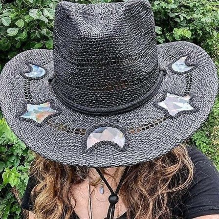 Suncatcher Cowgirl Olki Prisma Hattu, Naisten Hengittävä Leveälierinen Rantahattu Musiikkifestivaali Hattu Polttareihin Morsiamen Juhlahattu - WELLNGS