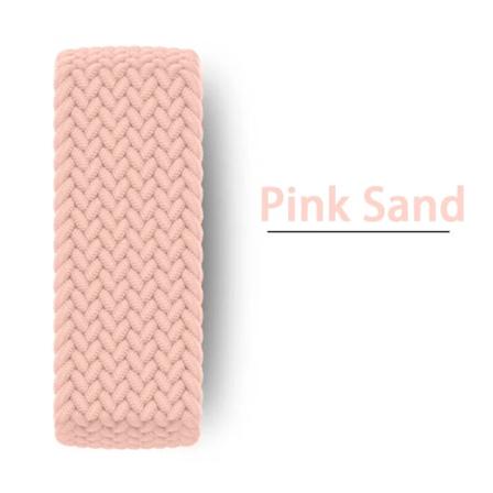 Flätad Solo Loop För Apple Watch Band 44mm 45mm 42mm 40mm 38mm 41mm Ultra 49mm armband correa iwatch series 9 7 8 5 SE 6 Rem pink sand M