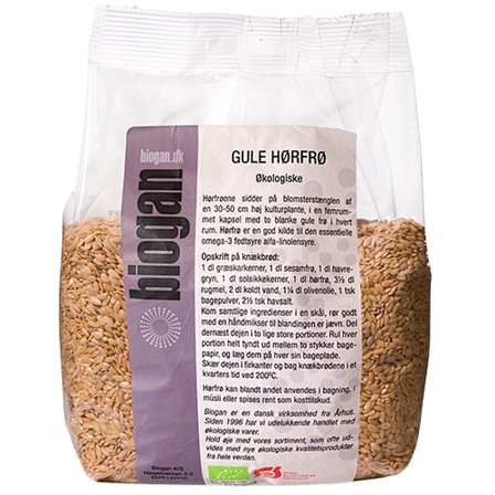 Biogan Hørfrø gule Ø 500 g, Helse & Madvarer, Kerner & Frø, Frø
