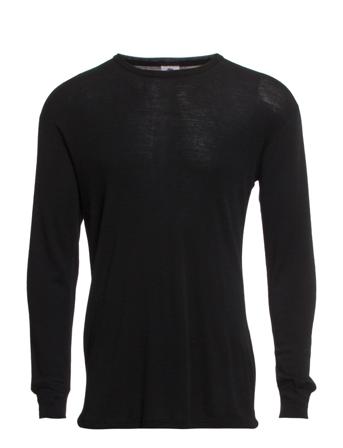 Dovre Wool T-Shirts 1/1 Ærme T-Langærmet Skjorte Sort Dovre
