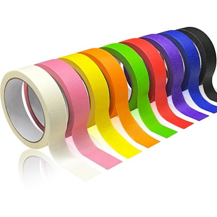 Farvet Malertape 25mm x 20m til Håndværk Mærkning Dekoration med 9 Farver Kompatibel med Børns Undervisning i Klasseværelset