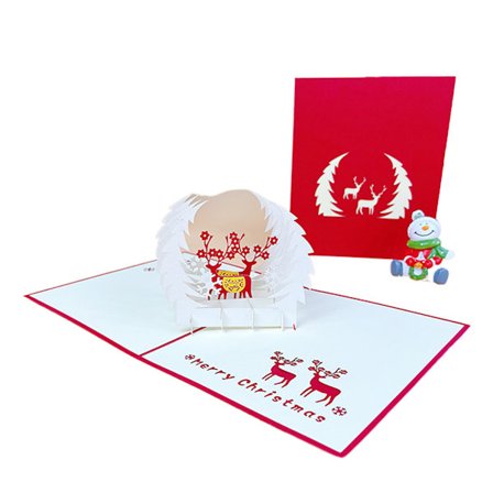 Populärt tredimensionellt gratulationskort Julgratulationskort Julgran Nyårsdag skicka vänner välsignelse 3D-kort