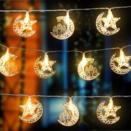 Eid LED Star Moon Light String Mubarak Ramadan -koristelu kodin ramadan-juhliin EID-lyhtykoriste