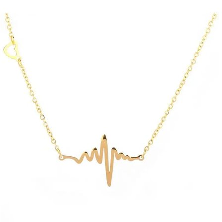 Halsband "heartline" i guld med litet hjärta