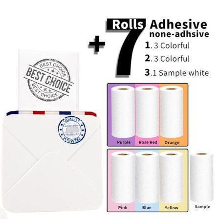 Phomemo M02S Termo Fotoskriver 300 dpi Med 7 ruller