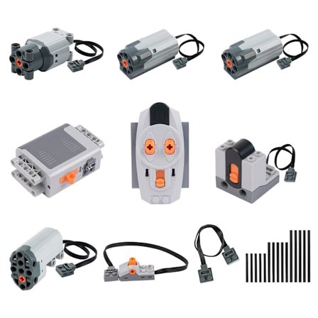 Technic Motor Set, 25 st Power Feature-Kit Batteridriven Fjärrkontroll Mottagarsats, Innehåller 1L/2M/1 Servomotorer_sai