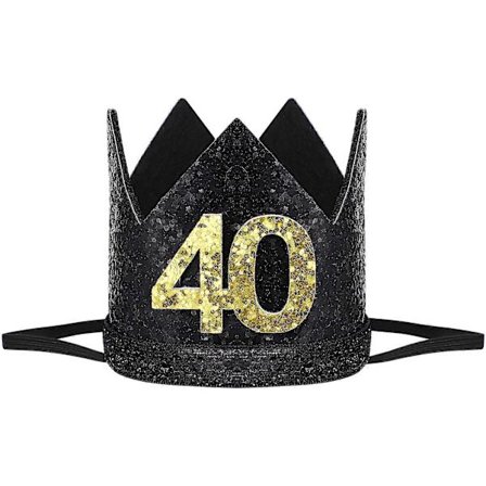 1:a Födelsedagshatt 40-årsdag Krona 40 Års Födelsedagsfest Dekoration Födelsedag Kronhatt