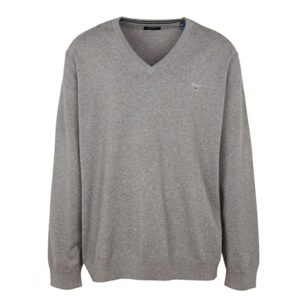 Gant, Pull col V Grijs, Heren, Maat:M