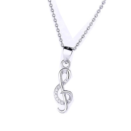 s925 sterling sølv note anheng halskjede rytme note anheng damehalskjede