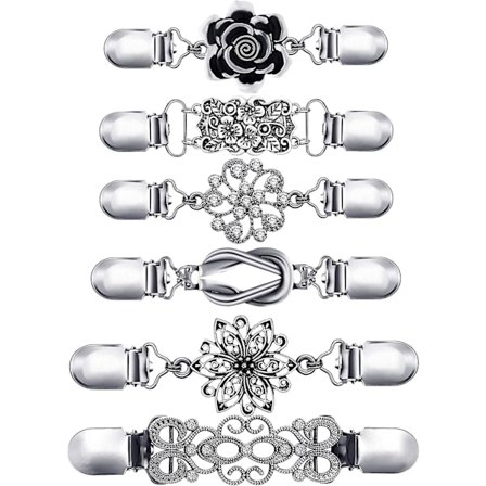 6 stk. Vintage skjortekjole Cardigan Clips, taljeklemmer til kvinder