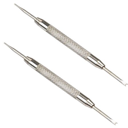 2-pakning med stift for å bytte og justere klokkebånd - Klokkereparasjonsverktøy, verktøy for å fjerne klokkereim, dobbelthodet skrutrekker, 