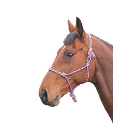 Shires Rope Horse Headcollar One Size Rosa/svart