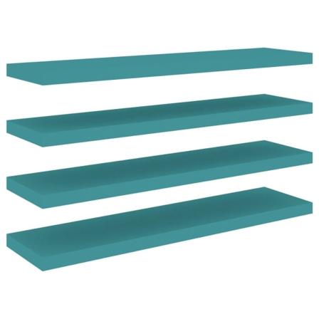 Vidaxl Svävande Vägghyllor 4 St Blå 90x23,5x3,8 Cm Mdf Blå