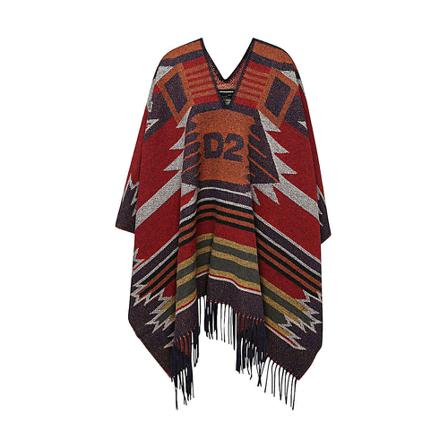 Dsquared2 Capes Rød, Dame Poncho, Størrelse: ONE Size