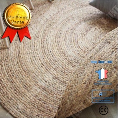 Rundt tæppe - TD - 40cm - Polyester - Lys brun - Moderne