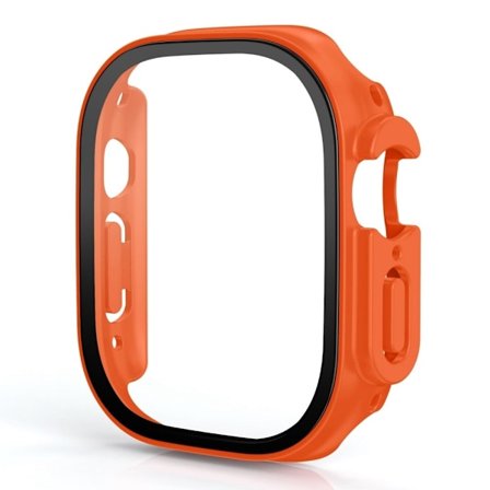 Apple Watch Ultra cover with tempered glass screen protector - Orange