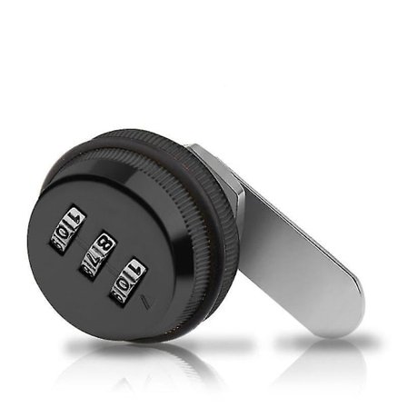 Kombinationslås skåpdörr badrum center skåplås hem garderob låda lås anti-stöld arkivskåp lås järnskåpdörr lås, svart, 30mm