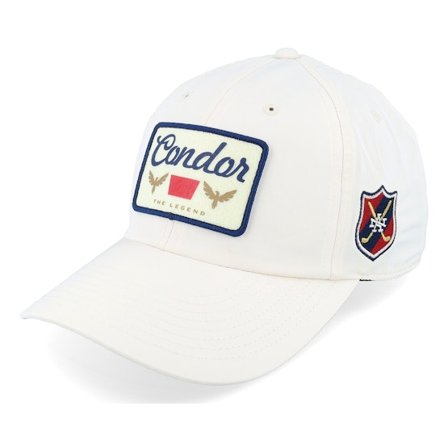 American Needle - White unconstructed Caps - Condor Drifter 19th Hole Golf Ivory/Navy Dad Cap @ Hatstore
