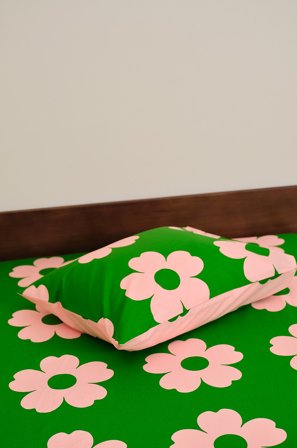 Jotex - Putetrekk 50x70 Cm Grønn/rosa - WERNER - Kjøp Putevar hos Jotex