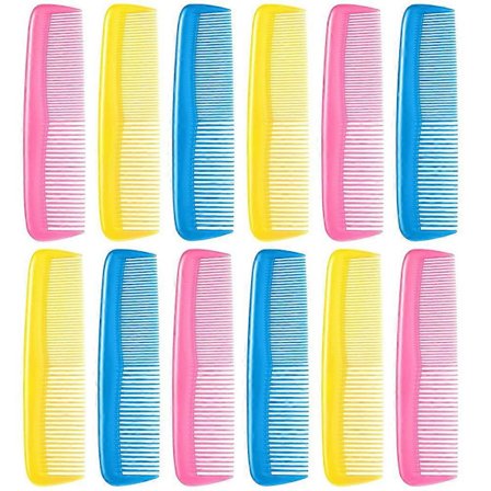 12 Osainen Värikäs Kampa Sarja Lapsille Naisille Miehille Värikäs Muovinen Hieno Muotoilukampa (Pinkki, Kel[D]