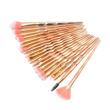 (20 Makeupbørster) Diamond Makeupbørste, Professionel Makeupbørste Sæt Makeup Toiletry Kit Børste Sæt