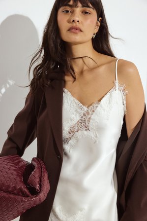 NA-KD Scallop Lace Singlet - Nytårssæt - OffHvid - EU 40