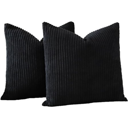 ING Putetrekk - Sofa- og stuedekorasjoner - Svart - Sett med 2 - 40 x 40 cm