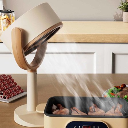 Bærbar kjøkkenvifte Effektiv Filtrering Sterk Adsorpsjon Lavt Støynivå Oppladbar Bærbar Kjøkkenvifte for Familiemiddag Utendørs Grill