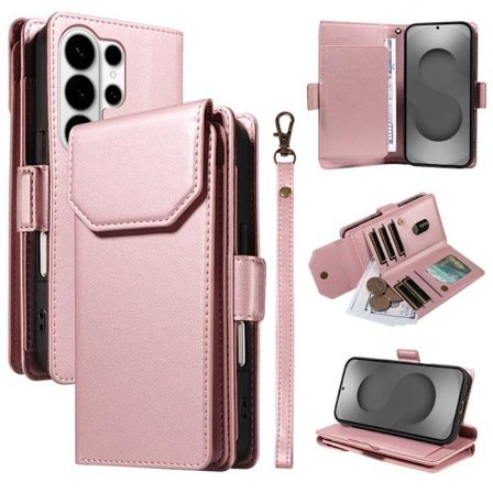 Mobilskal till Samsung Galaxy S26 Ultra KonstLäder Ställ - Roséguld