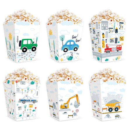 Bilar & Fordon Popcornbehållare 6-pack - Partyninja.se