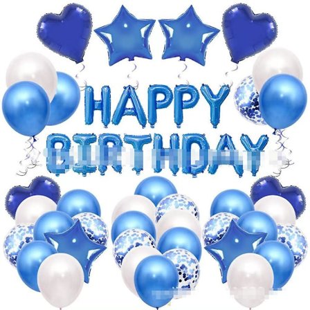 Grattis på födelsedagen Bakgrund Banner Ballong Glitter Tillbehör Dekoration För Stor Födelsedagsfest Gård