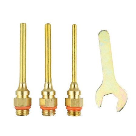 4 stk. 70MM Varm Lim Dyse Stålmateriale Lim Lang Dyse med Skruenøgle (Gylden)