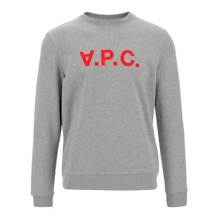 A.p.c. Sweatshirt made of cotton jersey Crew neck Long sleeves Grå, Herre Sweatshirts