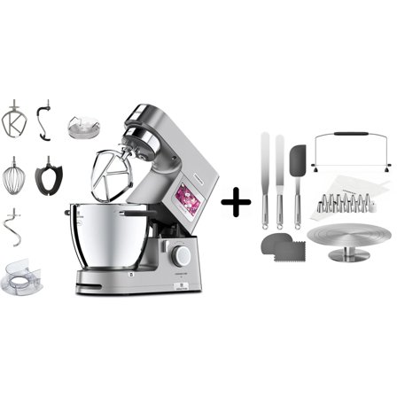 Kenwood Cooking Chef XL kjøkkenmaskin + KWSD100 kakedekorasjonssett' - 'Sølv