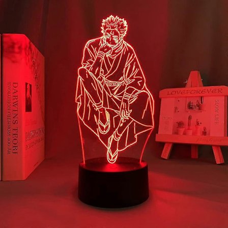 Anime LED Lampe Jujutsu Kaisen Ryomen Sukuna for Barneromsdekorasjon Nattlys Venn Bursdagsgave Manga 3D Lampe Jujutsu Kaisen