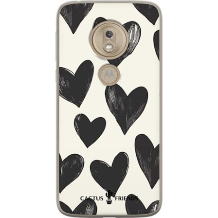 Kompatibel Mobilcover til Motorola Motorola Moto G7 Play Cactus and Friends - Bold Black Love Pattern