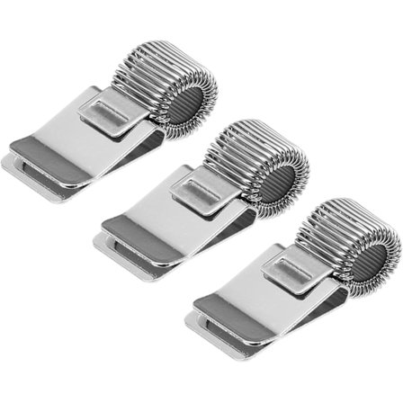 Sølv 3 stk. Penneholderclips, Metal Penneclipholder Justerbar Løkke Pen Blyant Organizer med Enkelt Fjederløkke til Notesbog, Clipboard, Tone