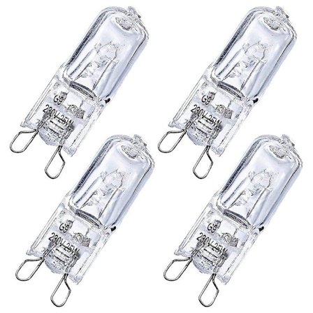 Sæt med 4 G9-pærer til halogenovn G9-ovn 25w pære
