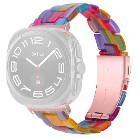 Klockarmband för Samsung Galaxy Watch Ultra 2 Watch8 44mm 40mm Watch8 Classic 43mm 47mm Akrylharts Vattentätt Armband Regnbåge