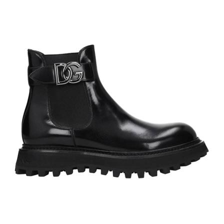 Dolce & Gabbana Brushed calfskin ankle Laarzen with extra-light sole , Zwart , Heren , Maat: 41 1/2 EU Laarzen