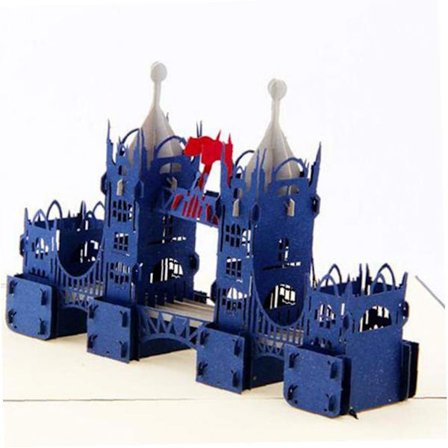 1 stk. Stereoskopiske Kort Kreativ London Bridge Pop Up