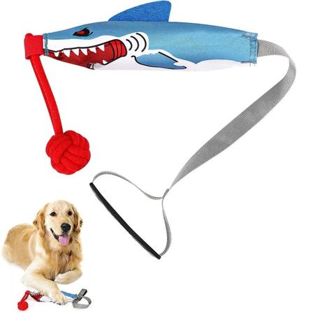 Hundetov med reb - Interaktive legetøj til små og mellemstore hunde, vaskbart naturligt bomulds hvalpe legetøj til træning, interaktiv leg, 1 stk (d-)